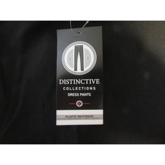 Men's Dress Pants Black Distinctive Collections 40x30 Elastic waist NWT - Picture 3 of 5